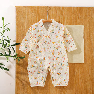 Baby Flower Kimono Apricot Romper