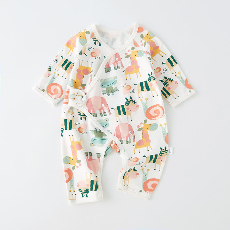 Baby Cartoon Animal Nature Kimono Romper