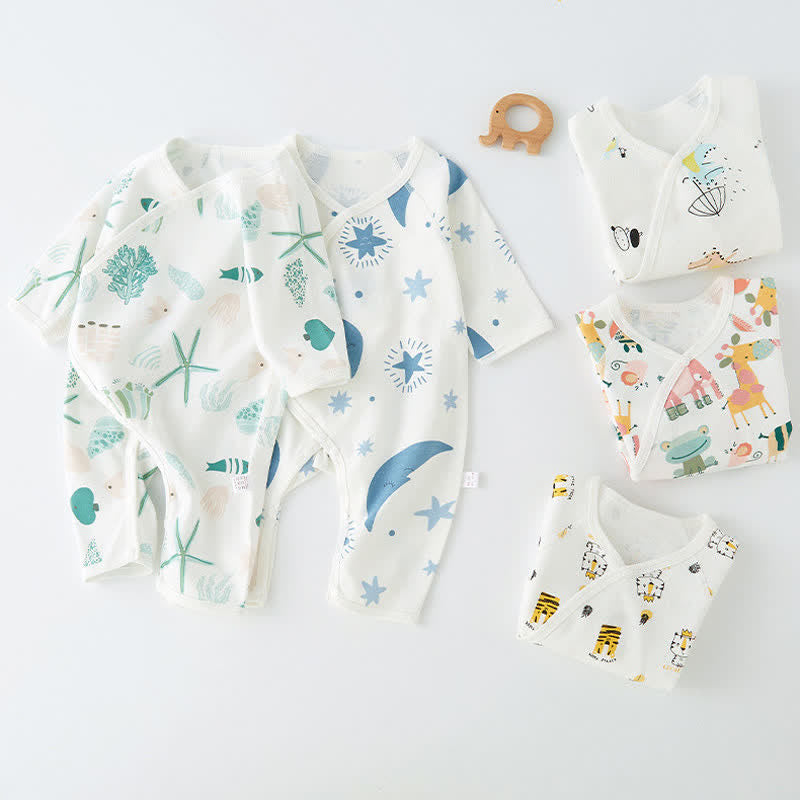 Baby Cartoon Animal Nature Kimono Romper