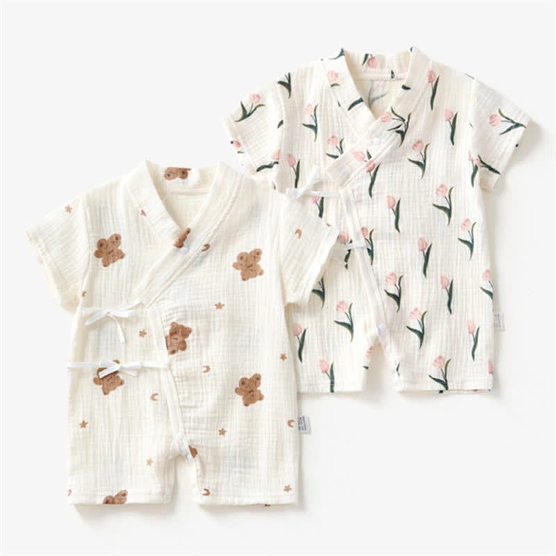 Baby Tulip Bear Moon Kimono Romper