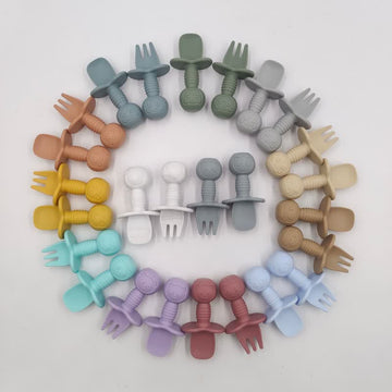 2pcs Bear Silicone Spoon Fork