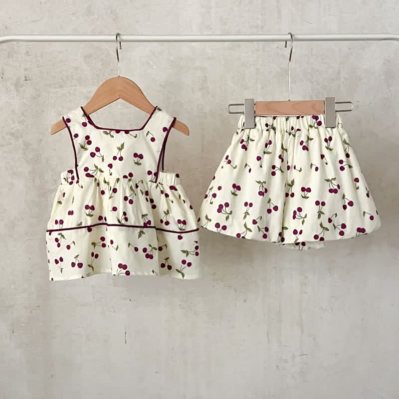 Baby Girl 2-Piece Cherry Sleeveless Set