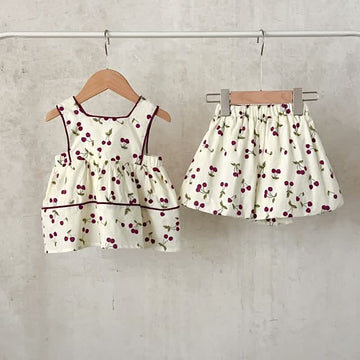 Baby Girl 2-Piece Cherry Sleeveless Set