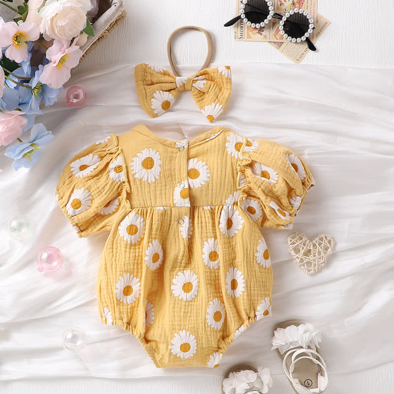 Baby Daisy Pastoral Bodysuit with Headband