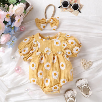 Baby Daisy Pastoral Bodysuit with Headband