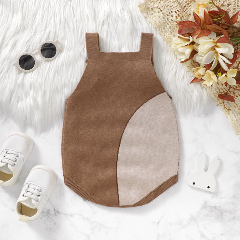 Baby Jacquard Bunny Knitted Brown Bodysuit