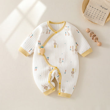 Baby Carrot Bunny Yellow Kimono Romper