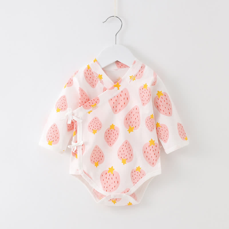 Baby Strawberry Pink Kimono Bodysuit