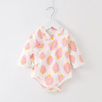 Baby Strawberry Pink Kimono Bodysuit