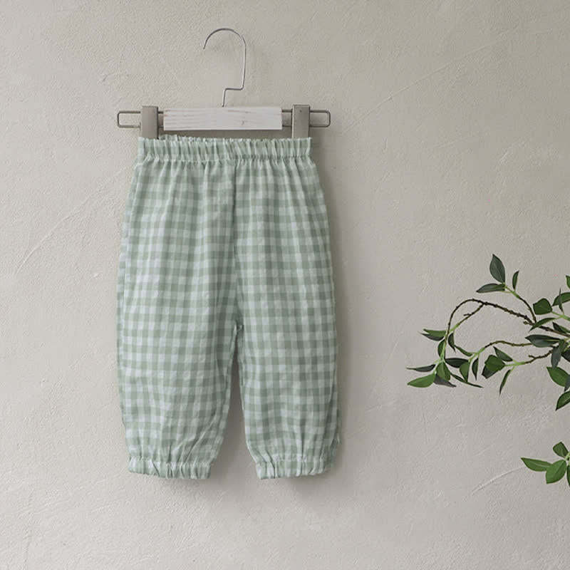 Baby Lovely Plaid Casual Jogger Pants