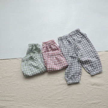 Baby Lovely Plaid Casual Jogger Pants