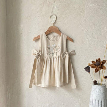 Baby Embroidered Flower Bow Sweet Dress