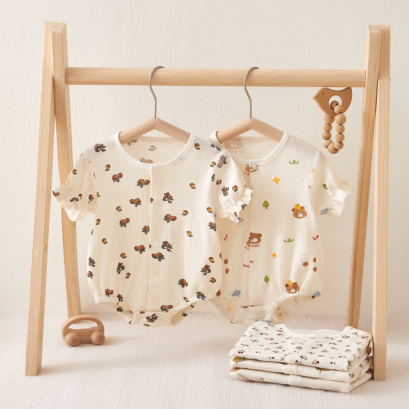 Baby Bear Cookie Pear Beige Bodysuit