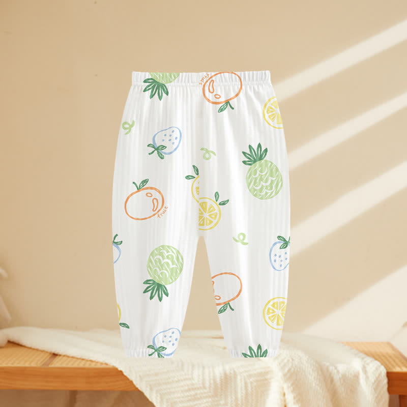 Baby Cartoon Fruit White Soft Pants