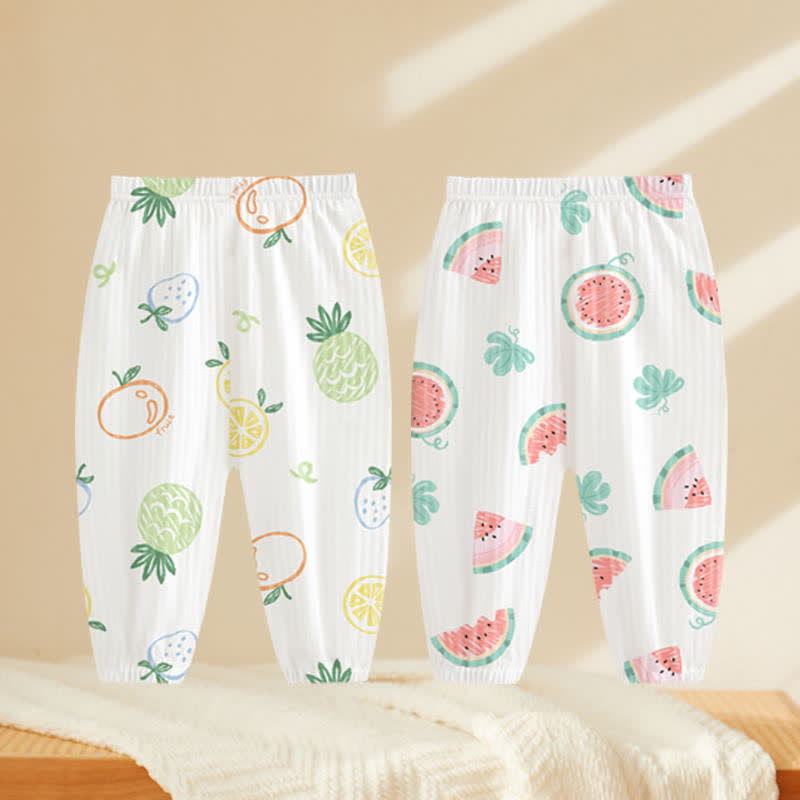 Baby Cartoon Fruit White Soft Pants