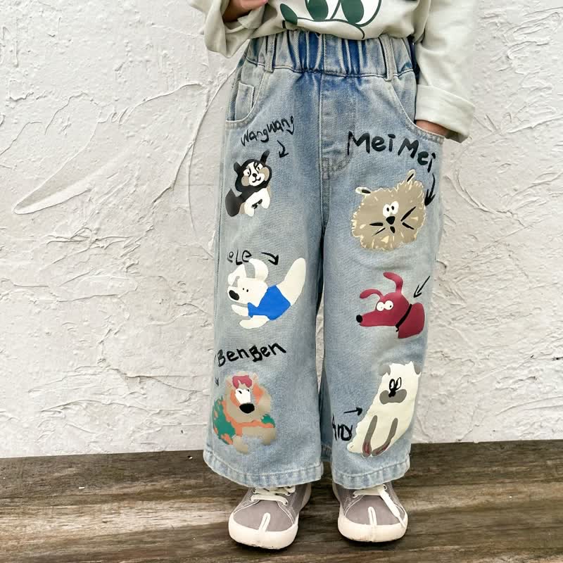 MEIMEI Toddler Lovely Animal Denim Pants