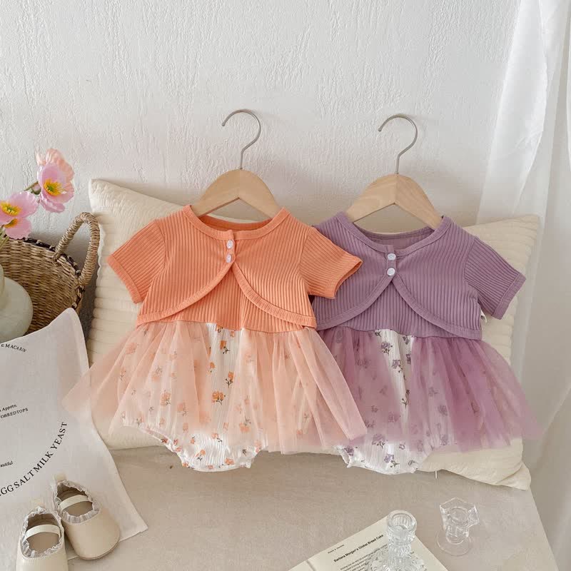 Baby 2-Piece Flower Tulle Lovely Set