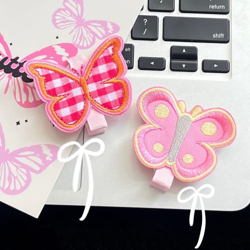 Baby Embroidered Butterfly Hair Clips