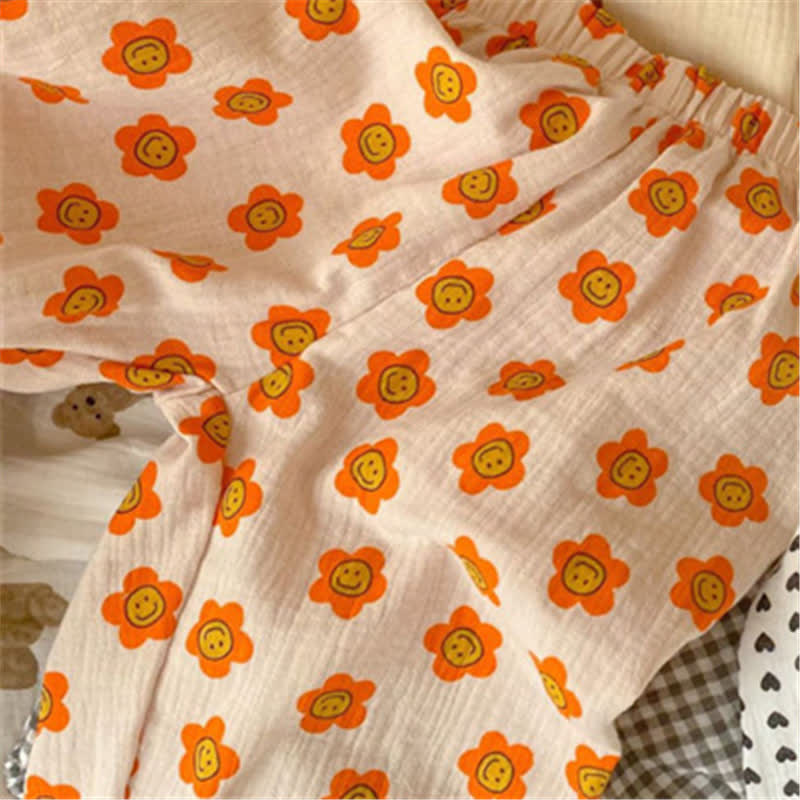 Toddler Smile Flower Apricot Pants