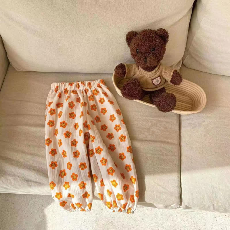 Toddler Smile Flower Apricot Pants