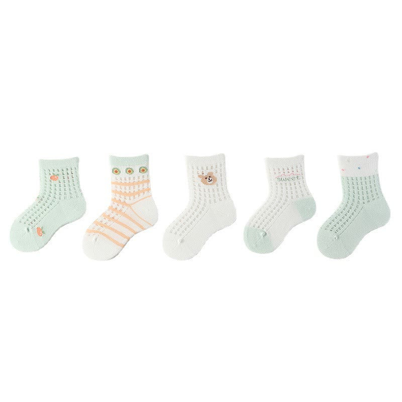 5 Pairs Baby Mesh Fruit Bear Socks