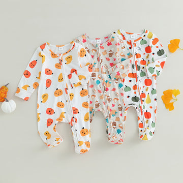 Baby Multicolor Pumpkin Food Romper