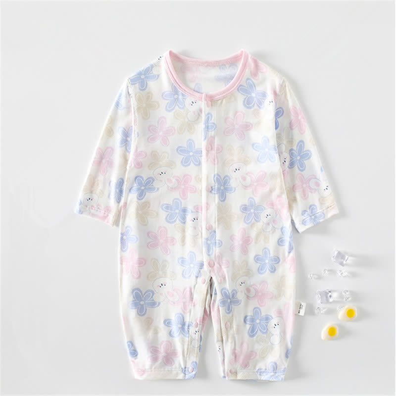 Baby Multicolor Flower Bunny Romper