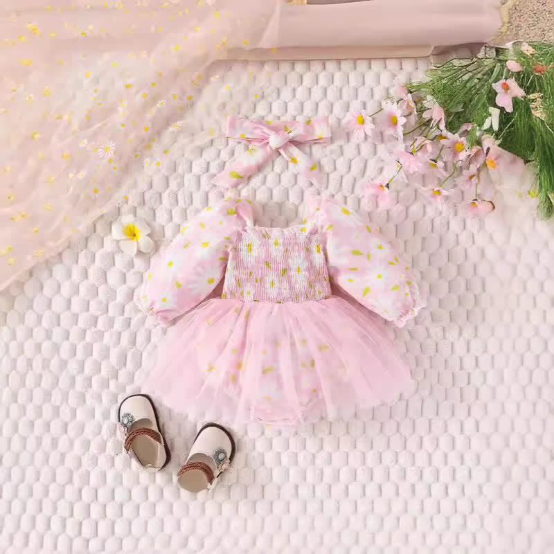 Baby Sweet Flower Bodysuit with Headband