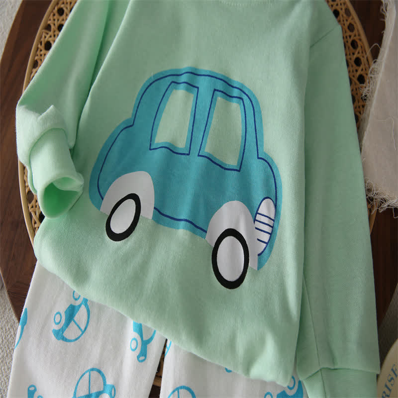 Baby Boy 2-Piece Green Car Set