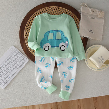 Baby Boy 2-Piece Green Car Set