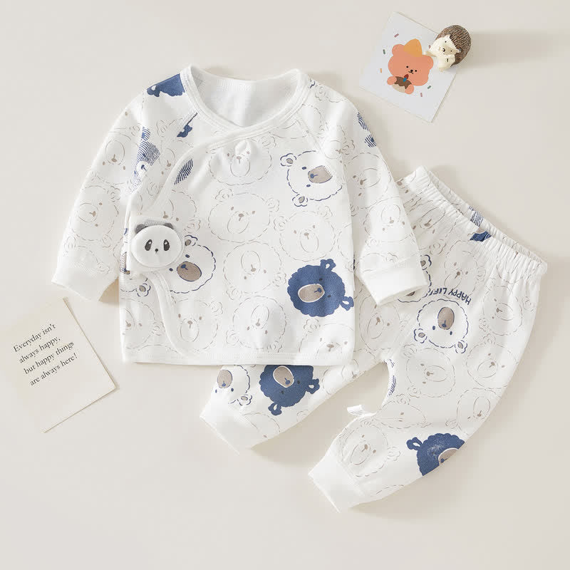 Baby 2-Piece White Bear Kimono Set