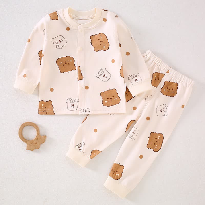 Baby 2-Piece Bear Apricot Pajamas Set