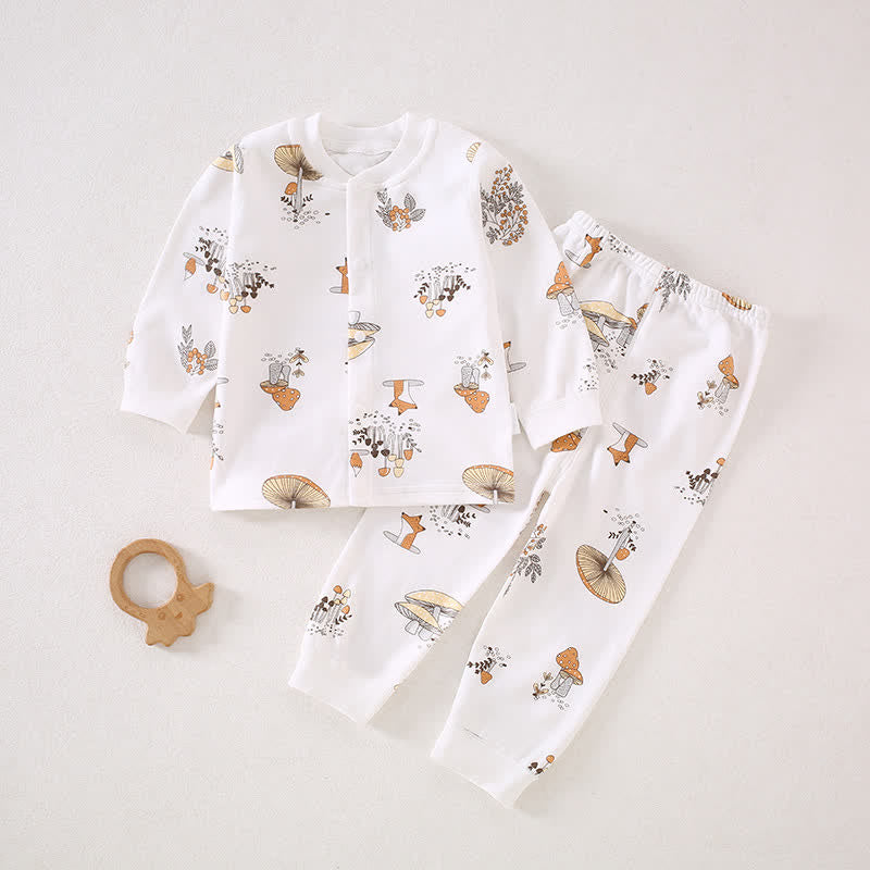 Baby 2-Piece Mushroom White Pajamas Set