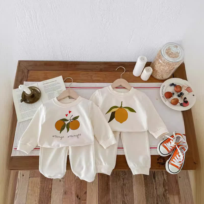 ORANGE Baby 2-Piece Fruit Sweatsuit Set