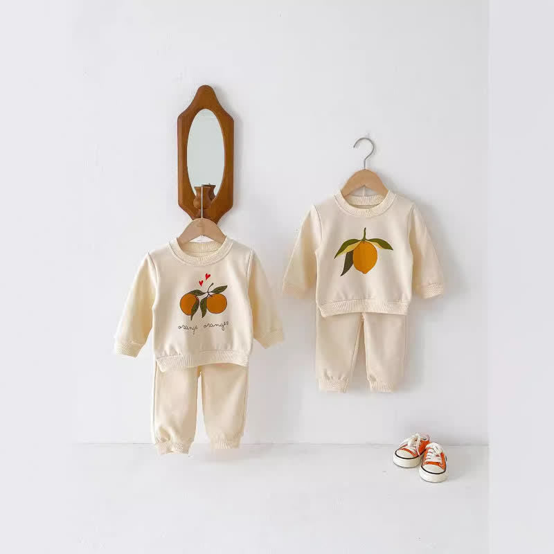 ORANGE Baby 2-Piece Fruit Sweatsuit Set