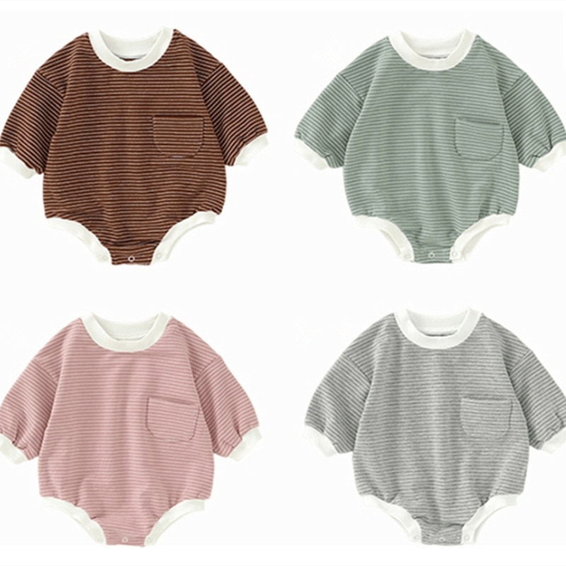 Baby Pocket Simple Striped Bodysuit