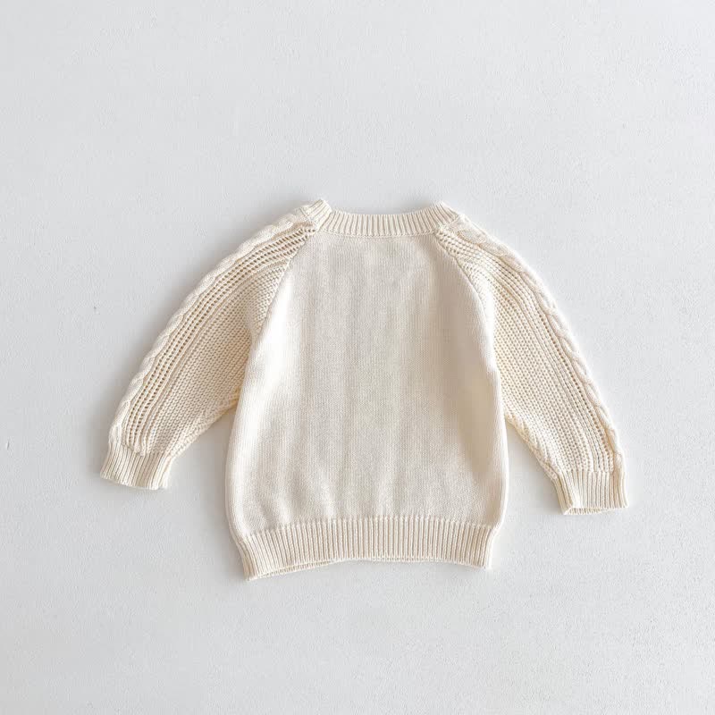 Toddler Solid Color Apricot Twist Sweater