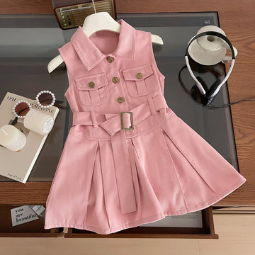 Toddler Retro Denim Sleeveless Dress