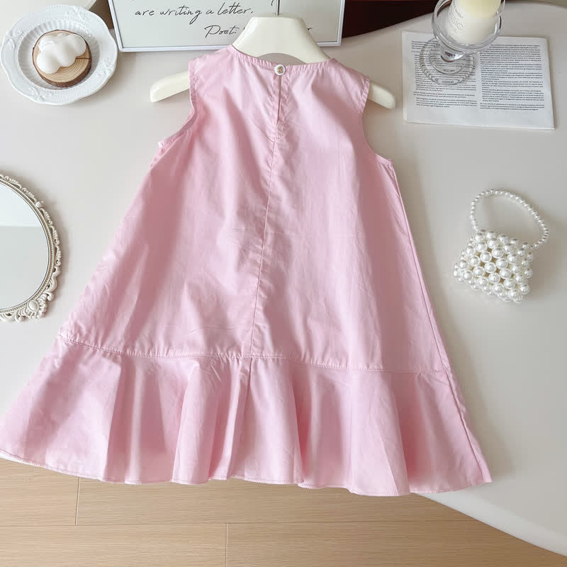 Toddler Pink Flower Sleeveless Dress