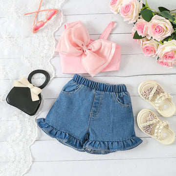 Baby 2-Piece Sweet Bow Denim Set