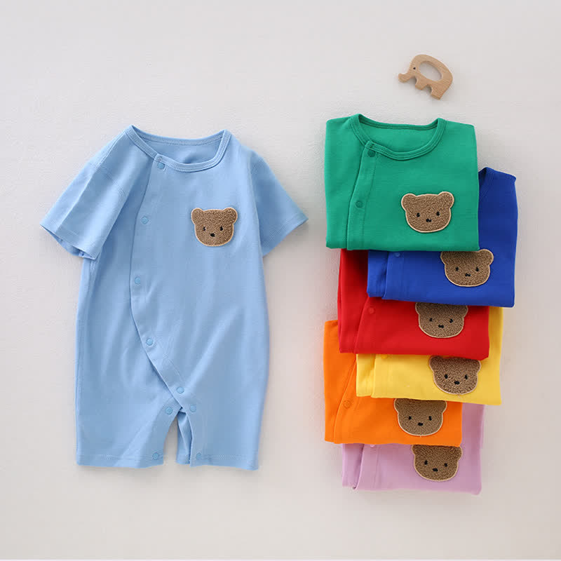 Baby Embroidered Bear Soft Romper