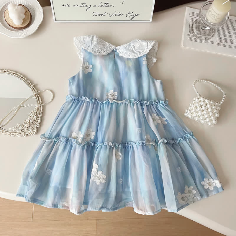 Toddler Blue Floral Sleeveless Dress