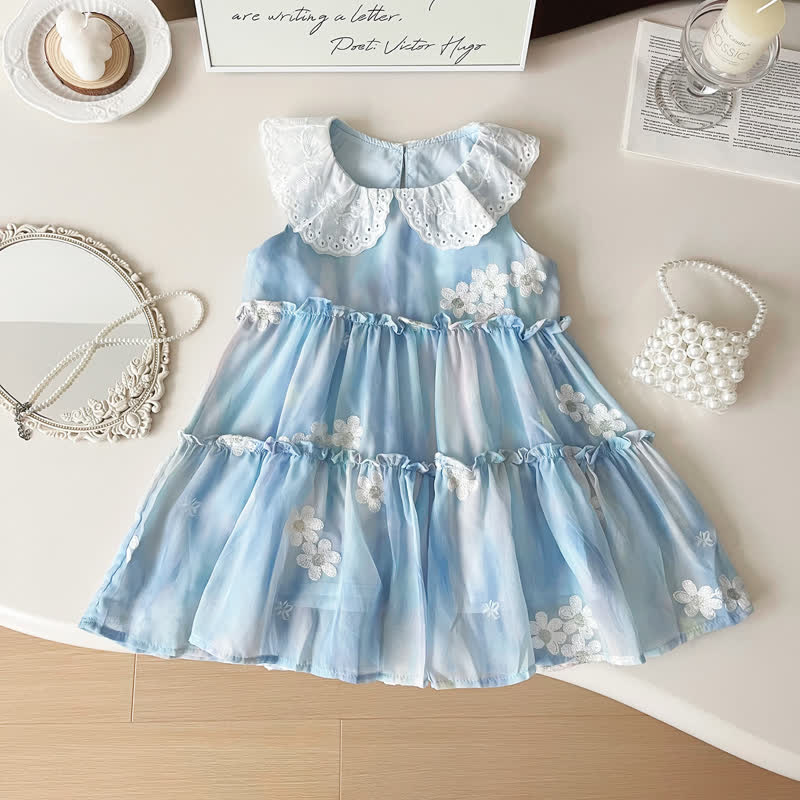 Toddler Blue Floral Sleeveless Dress