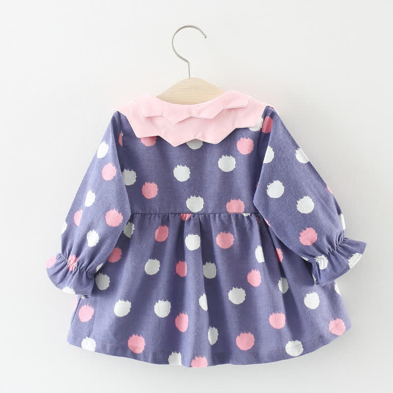 Baby Colorful Dots Lapels Dress