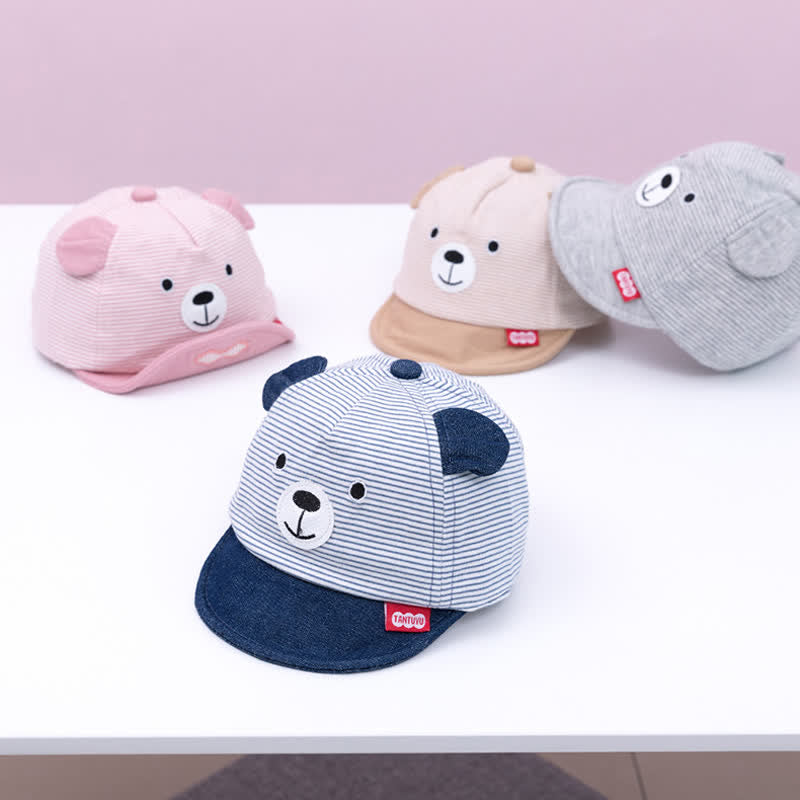 Baby Striped Bear Sun Peaked Cap