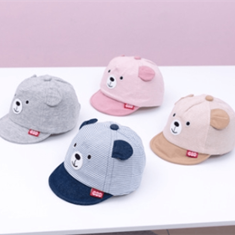 Baby Striped Bear Sun Peaked Cap