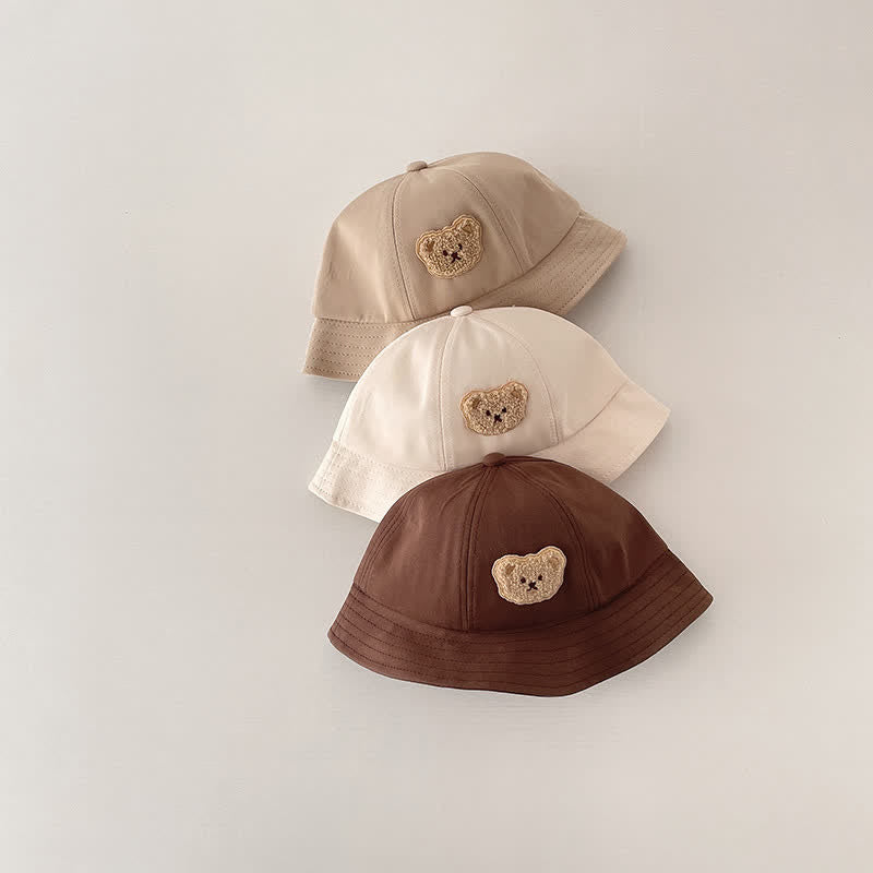 Baby Embroidered Bear Sun Bucket Hat