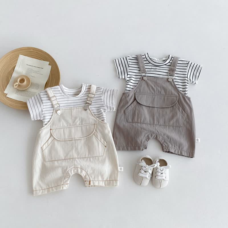 Baby 2-Piece Striped Worker Pocket Set