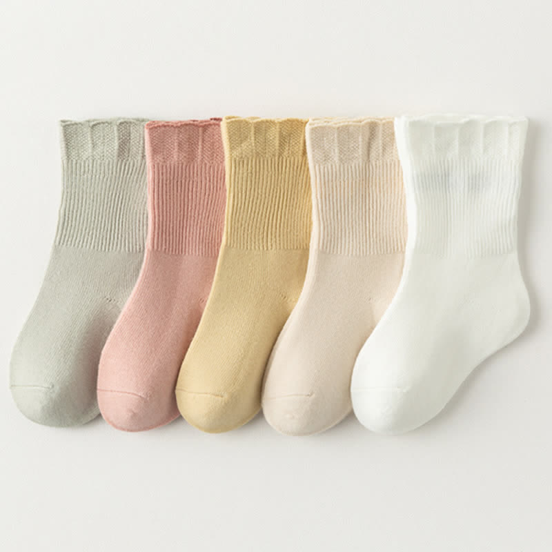 3 Pairs Baby Toddler Solid Color Socks