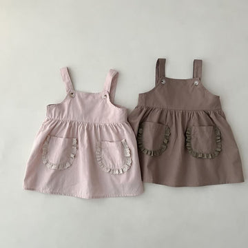 Toddler Girl Lace Pocket Sleeveless Dress